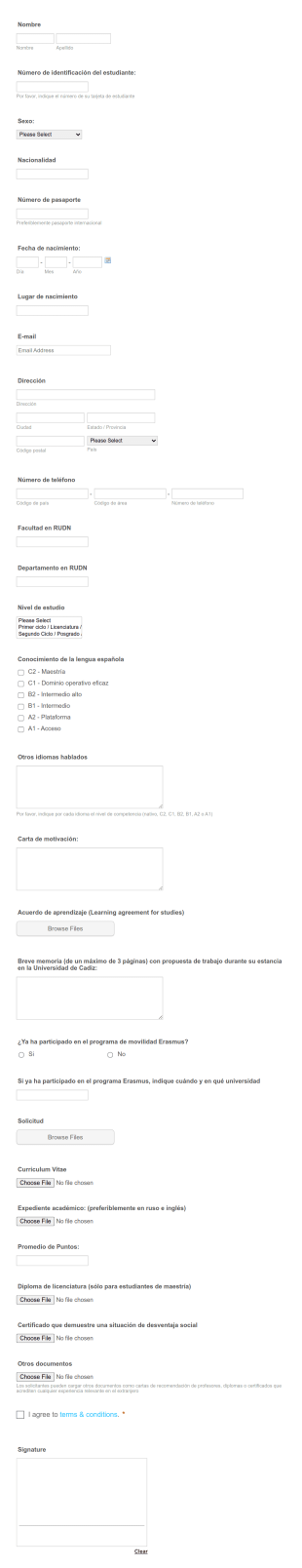 University Of Cadiz Student Mobility (Erasmus )