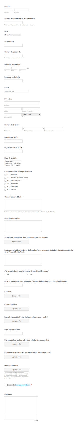 University Of Cadiz Student Mobility (Erasmus )