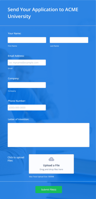 University Recourse Form Template