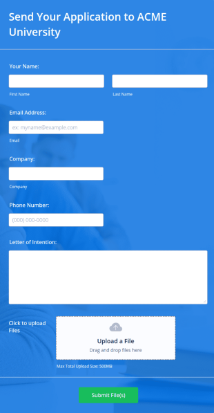 University Recourse Form Template