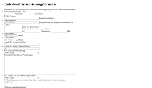 Unterkunftsreservierungsformular
