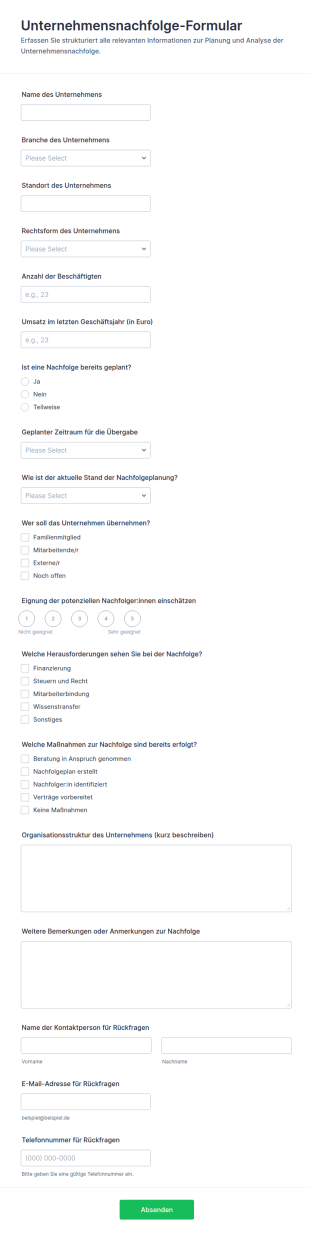 Unternehmensnachfolge Checkliste