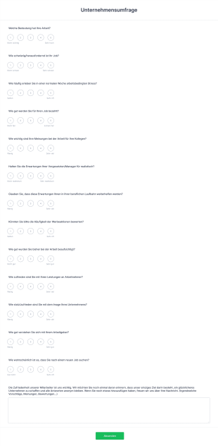 Unternehmensumfrage Form Template