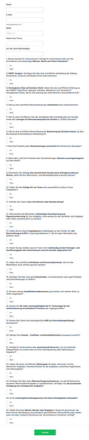 Unternehmer Umfrage