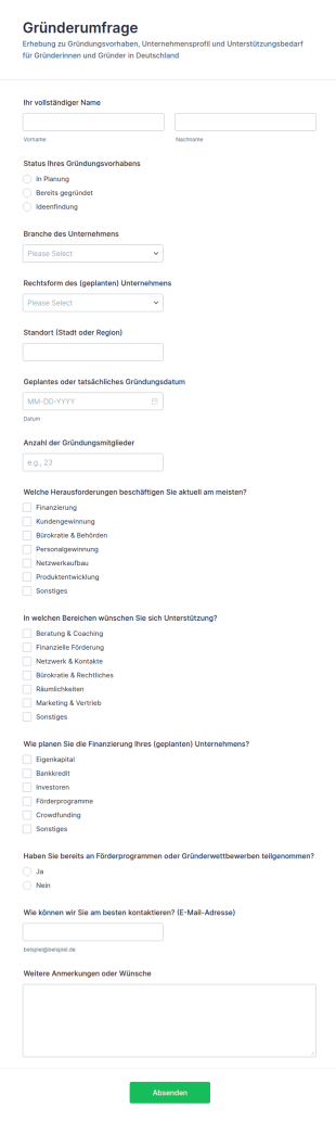 Unternehmerumfrage Fragebogen