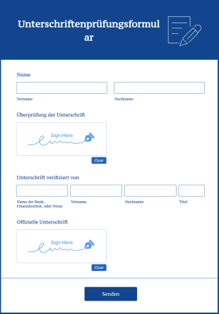 Unterschriftenprüfungsformular