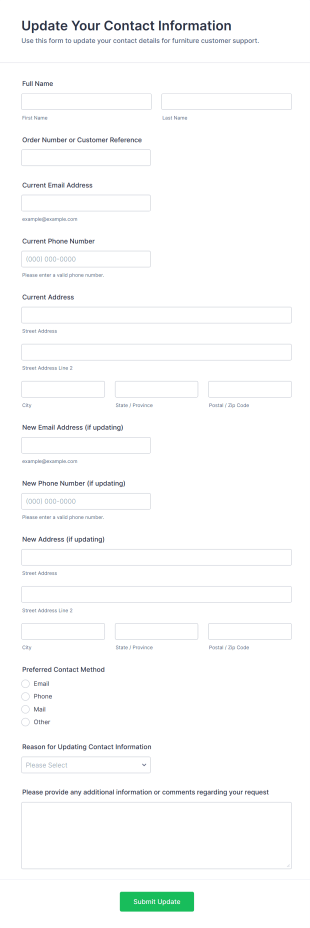 Update Your Contact Information Form Template