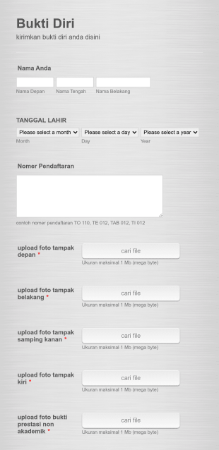 Upload Foto Diri Form Template