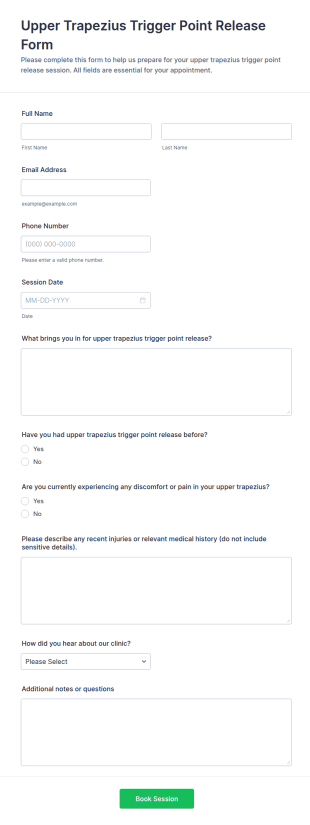Upper Trapezius Trigger Point Release Form Template