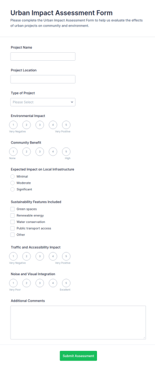 Urban Impact Assessment Form Template