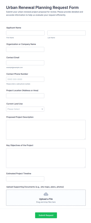Urban Renewal Planning Request Form Template
