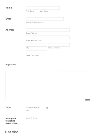 Usa Visa Form Template