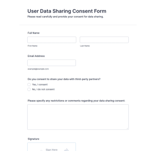 User Data Sharing Consent Form Template