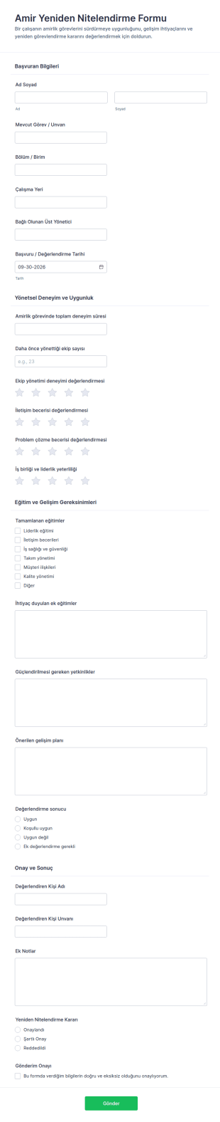 Üst Düzey Yeniden Yeterlilik Form Şablonu