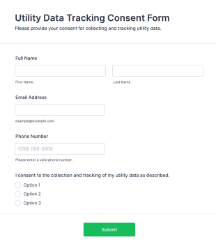 Utility Data Tracking Consent Form Template