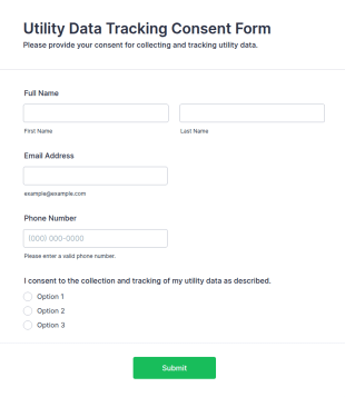 Utility Data Tracking Consent Form Template