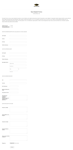 Üye Adaylık Form Template