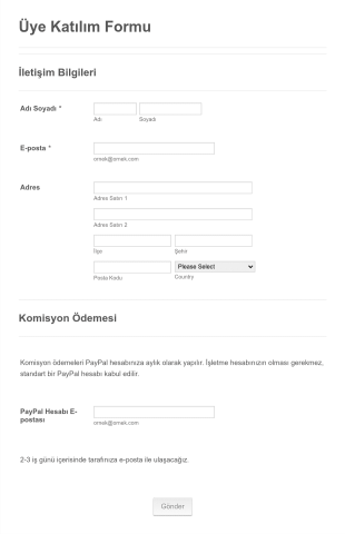 Üye Katılım Form Şablonu