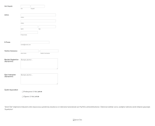 Üyelik Kayıt Formu PayPal Form Template