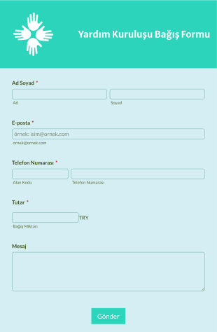 Uyumlu Yardım Kuruluşu Bağış Form Template