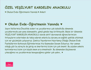 Uzaktan Eğitim Öğrenci Anketi Form Şablonu