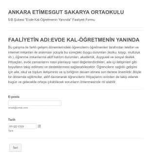 Uzaktan Eğitim Öğrenci Anketi Form Template