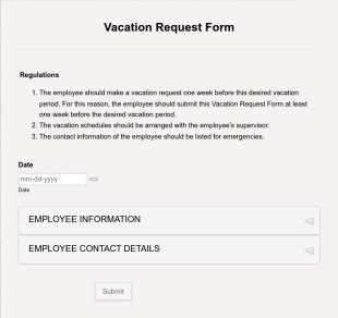 Vacation Request Form Template