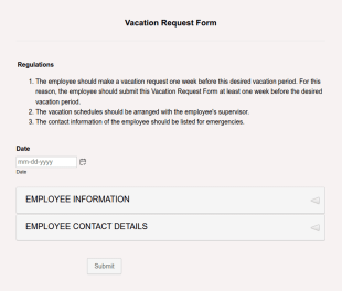Vacation Request Form Template
