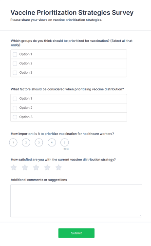 Vaccine Prioritization Strategies Survey Form Template