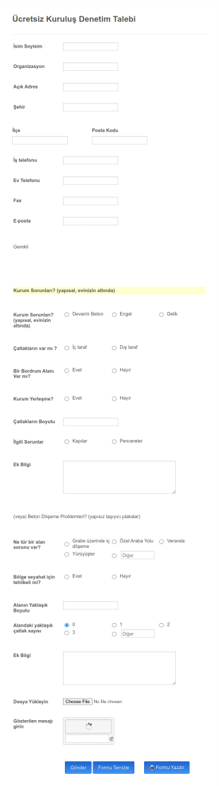 Vakıf Muayene Form Template