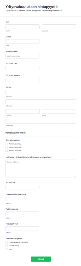 Vakuutuksen Hintapyyntö