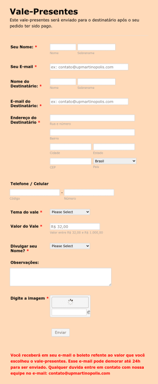 Vale Presentes Form Template