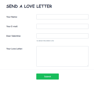 Valentines Form Template