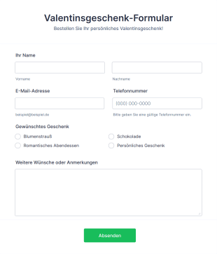 Valentinsgeschenk Formular