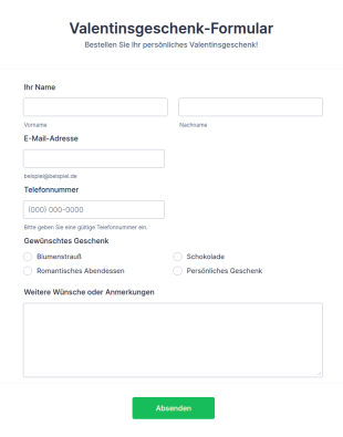 Valentinsgeschenk Formular