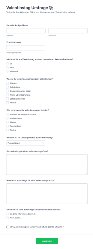 Valentinstag Umfrage 💌