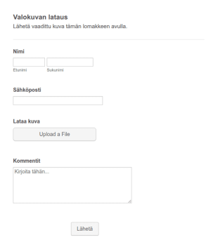 Valokuvanlatauslomake