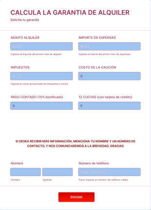Valor Garantia Form Template
