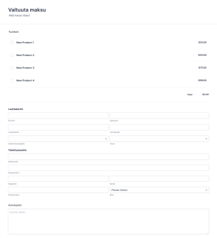 Valtuuta Maksu Form Template