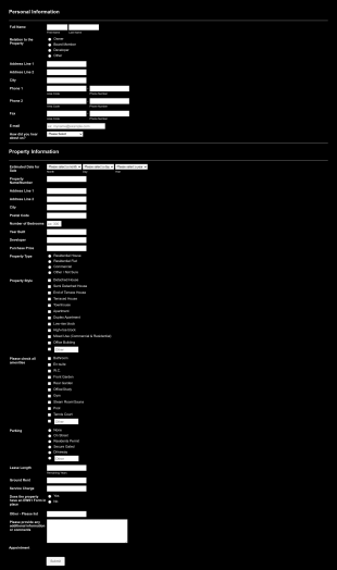 Valuation Information Form Template