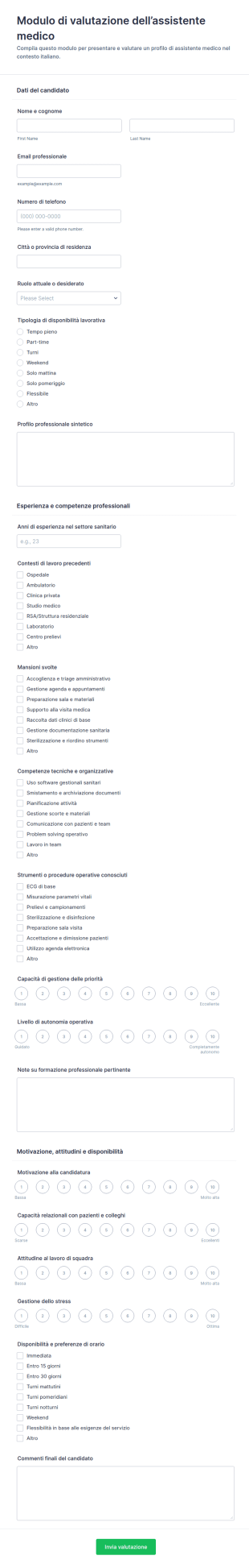 Valutazione Assistente Medico