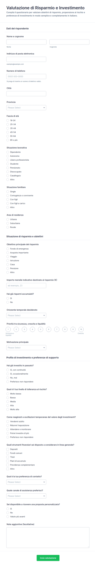Valutazione Degli Investimenti E Dei Risparmi