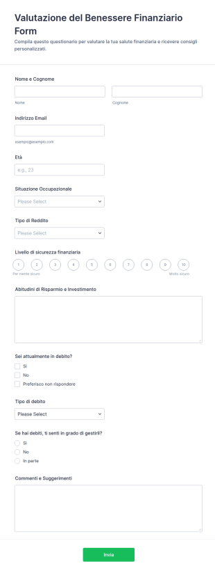 Valutazione Del Benessere Finanziario Form