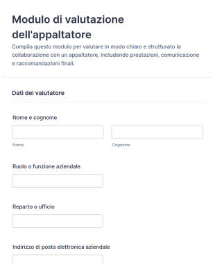 Valutazione Del Fornitore