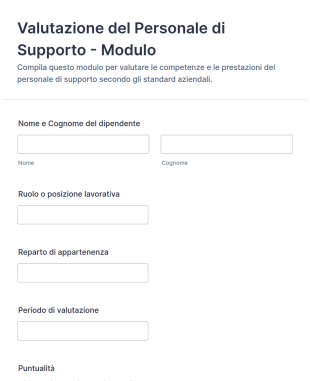 Valutazione Del Personale Di Supporto Modulo