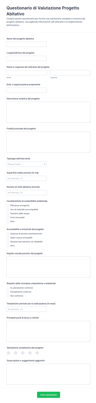 Valutazione Del Progetto Abitativo