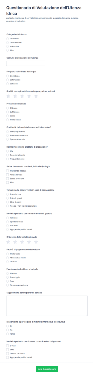 Valutazione Del Servizio Idrico