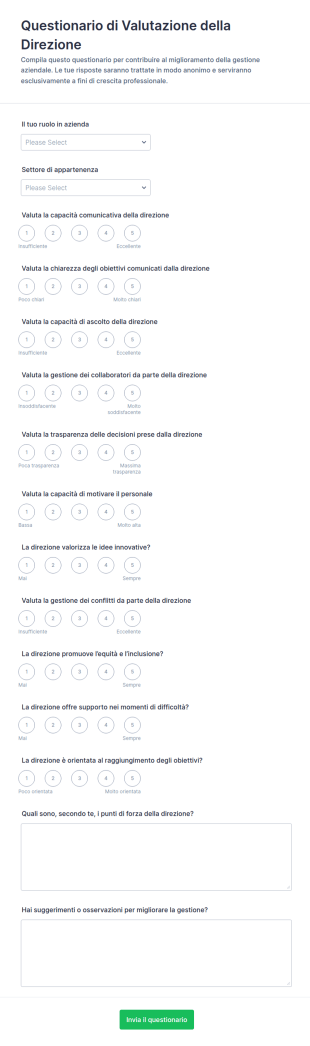 Valutazione Della Direzione Survey