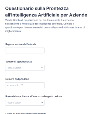 Valutazione Della Prontezza All’intelligenza Artificiale Survey