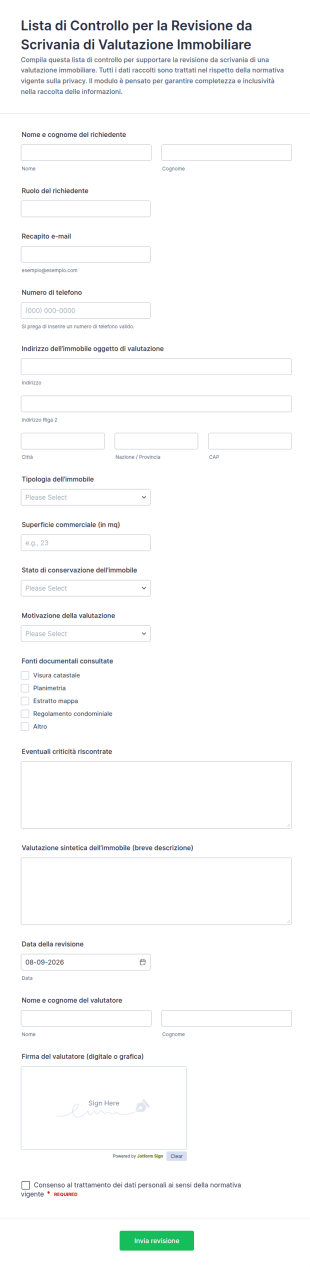 Valutazione Della Revisione Della Scrivania